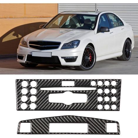 Garniture de panneau de navigation de console centrale en fibre de carbone compatible avec Mercedes-Benz Classe C W204 2005-2012 (1/5)