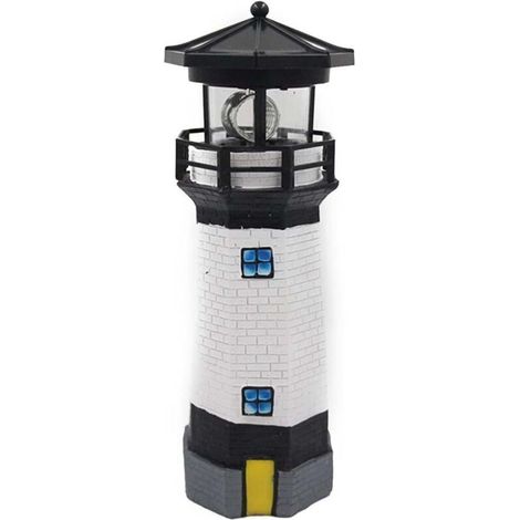 Phare solaire, lampe de jardin LED rotative, éclairage de pelouse, lampe décorative d'extérieur pour terrasse et patio (1/5)