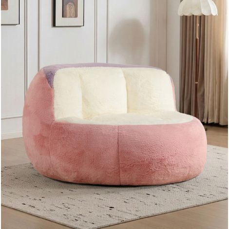 Mehrfarbiger Kunstfell-Sitzsack-Sessel, 106 x 110 x 77 cm OKMYHOME (1/5)