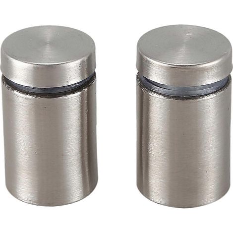 15 fixations murales pour verre, entretoise, clou argenté, 19 mm x 30 mm (1/5)
