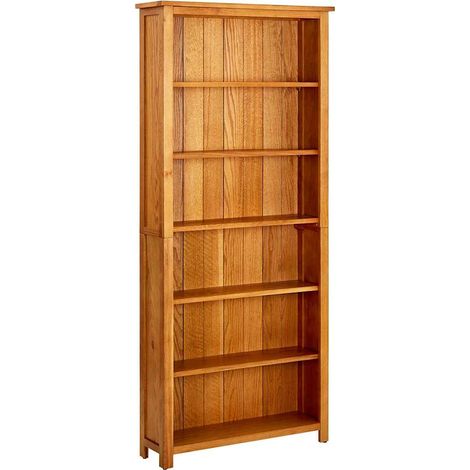 vidaX Estantería de 6 niveles de madera maciza de roble 80x22,5x180 cm vidaXL