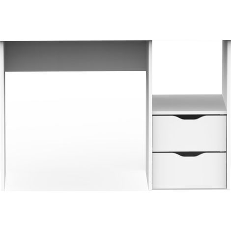 Bureau 2 tiroirs coloris blanc - Hauteur 76 x Longueur 115 x Profondeur 50 cm