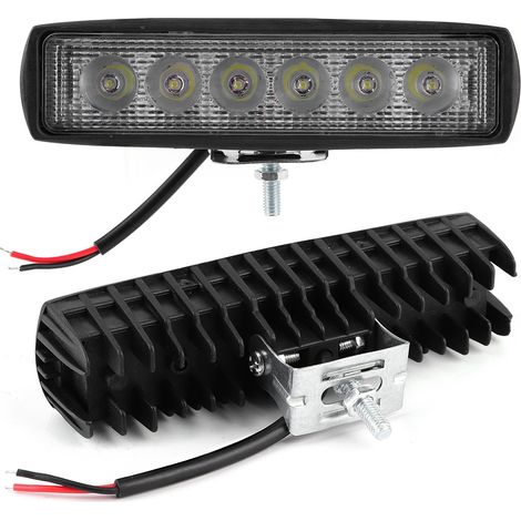 18W 800LM Arbeitsscheinwerfer mit 6 LEDs, Nebelscheinwerferleiste für Motorrad, Geländewagen, Auto und LKW (1/5)