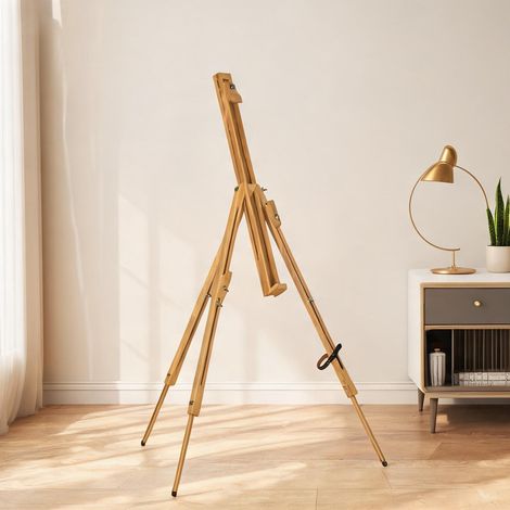Chevalet en bois pliable pour artistes hauteur réglable toiles (1/5)