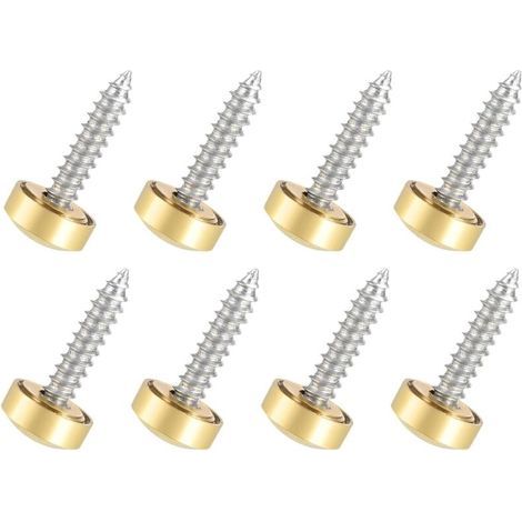 10mm Miroir Vis Cache Vis x 8PCS Poli Or Décoratif Capuchons Couverture Attaches pour Décoratif Miroir et Signe Publicité Matériel, [Or] (1/5)