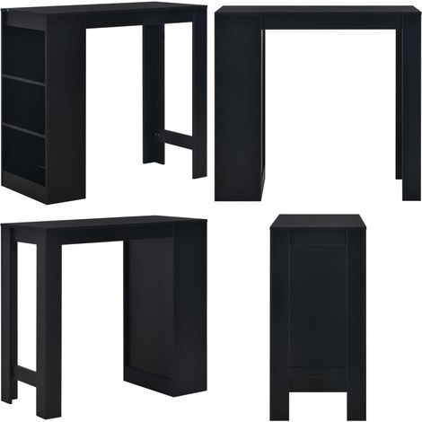 Bartisch mit Regal Schwarz 110 x 50 x 103 cm - Esstisch - Bartisch - Hochstuhl - Kücheninsel - Wohnzimmer Dekoration - Home & Living (1/5)