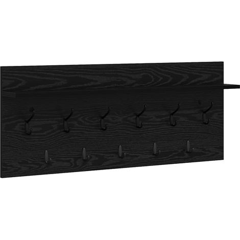 Porte-manteau mural avec étagère Chêne noir Bois d'ingénierie CFW328639 (1/5)