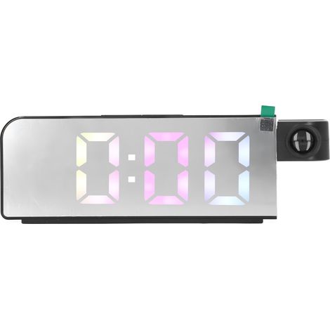 Horloge Projection LED Grand Écran Gros Caractères Réveil Affichage 12H 24H Luminosité 3 Niveaux pour Chambre Bureau (1/5)