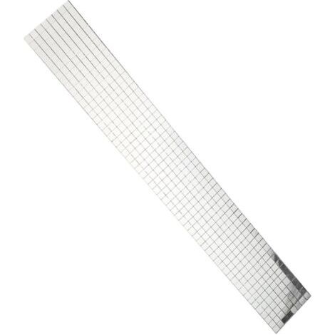4 x 100cm Mosaik Wandaufkleber Spiegel Verkleidung Fliesenaufkleber Spiegel Glas Mosaik Aufkleber Dekorativer Silber Glasfaser Wasserfest (1/5)