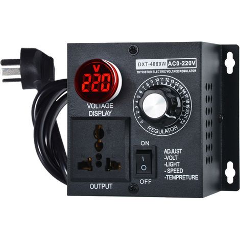 FENOPLASTICARégulateur de tension électronique AC220V 4000W avec variateur de vitesse et prise européenne (1/4)