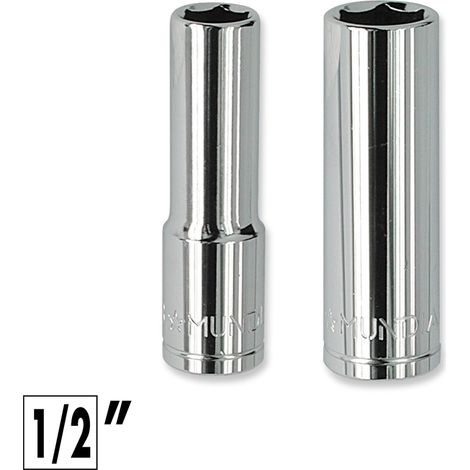 CHIAVE A BUSSOLA LUNGA ATTACCO 1/2" PROFILO ESAGONALE 10-13mm MUNDIAL, "13mm"