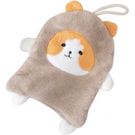 Serviette de Bain Chien Motif Polaire Corail Très Absorbante Séchage Rapide à Suspendre Marron (1/5)