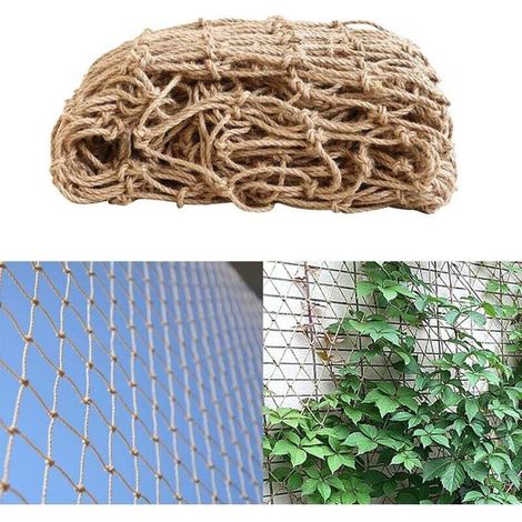 Ineasicer Filet de Support pour Plantes 100 % écologique biodégradable et compostable en Jute Naturelle Treillis de Jardin (2m x 5 m) (1/4)