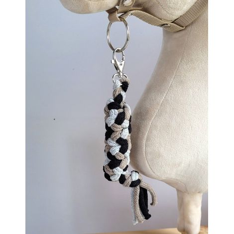 Laisse en corde pour cheval de loisir - Gris/Moka/Noir (1/2)