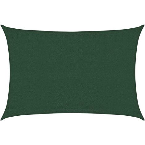 Voile d'ombrage Voile de parasol - 160 g/m² Vert foncé 3,5x4,5 m PEHD BV516189 - BonneVie (1/5)