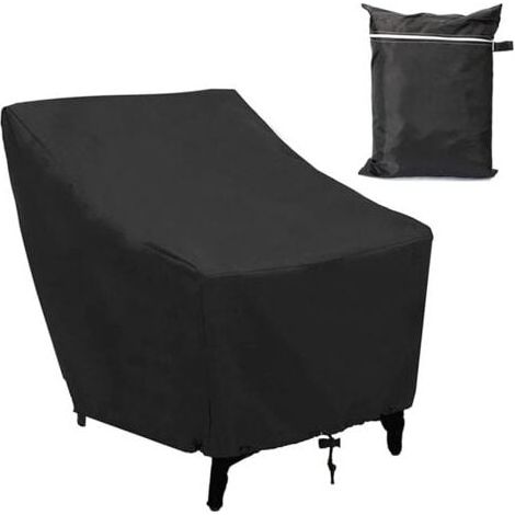 AIPER Housse Fauteuil Jardin Extérieur à Assise Profonde 210D Imperméable Couverture pour Chaise Patio Anti UV Anti-Vent avec Corde Ajustable,80x85x91cm (1/4)