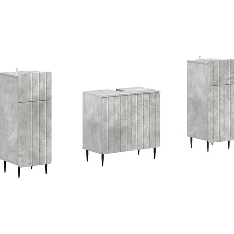 2-teiliges Badezimmer Schrank Set ZWOLLE Betongrau vidaXL (1/5)