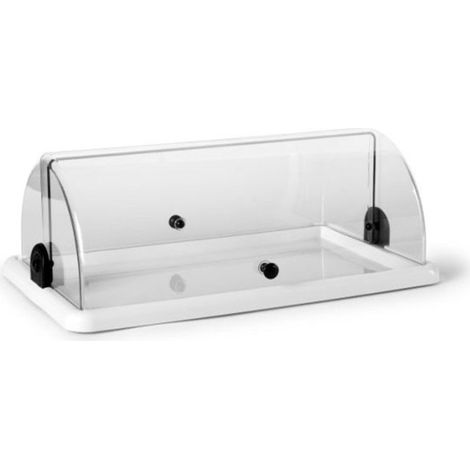 Vetrina espositore da banco bar porta brioche cornetti dolci per gelateria ristorante pub rettangolare cm 50x30 doppia apertura (1/5)