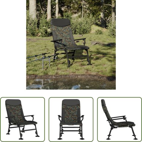 Chaise de pêche pliable - Chaise de pêche avec accoudoir pliable camouflage (1/5)