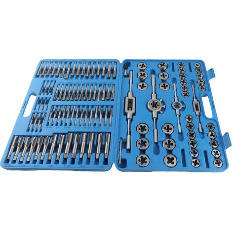 Jeu tarauds et filières 110 pièces acier carbone, pour métal (1/5)