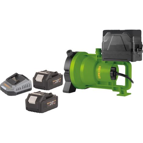 Procraft CPN21bb Akku Tauchpumpe 20 V 3200 l/h + 2x Akku 4,0 Ah + Ladegerät