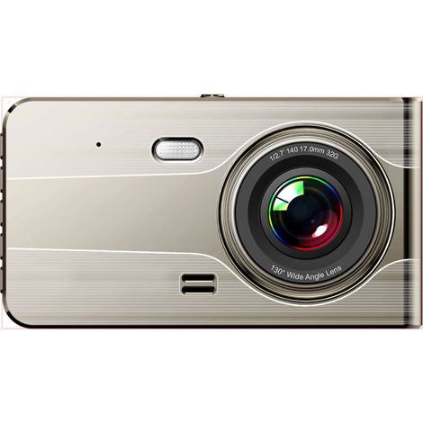 DVR979G Videoregistratore per auto Full HD con sensore G e schermo LCD, dotato di telecamera di retromarcia - Beige (1/4)