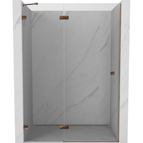 Mexen Lunar Duschfalttür links 140 cm, transparent, Roségold - 834-140-000-60-00-L (1/5)