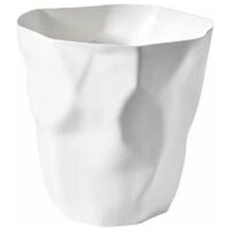 Poubelle de bureau Protection de l'environnement Poubelle en plastique de bureau de chambre à coucher irrégulière (Blanc) (1/2)