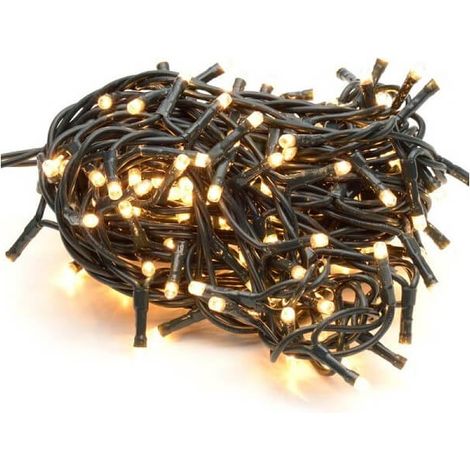Cadena de luces navideñas con 500 LED de color blanco cálido, longitud 25 + 5 m, apta para exteriores (1/2)