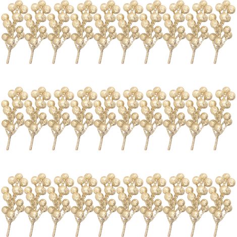 Rameaux Artificiels De Baies - 11 Cm - Décor De Sapin De Noël - Pour Fêtes Thématiques Et DIY - Lot De 30 (1/5)