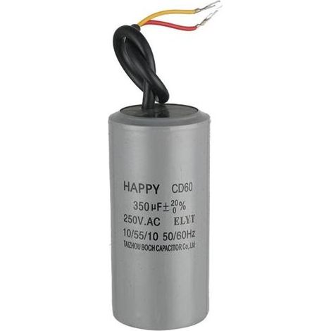 pair Condensateur de fonctionnement CBB60 40 µF 350 V CA 2 fils 50/60 Hz, cylindre 105 x 50 mm avec bornes pour compresseurs d'air, condensateurs haute température (1/4)