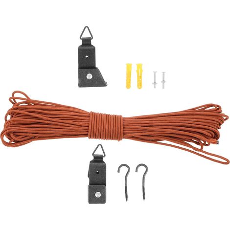 Système de poulies pour stores en bambou avec cordons robustes et réglage léger, design minimaliste (1/5)