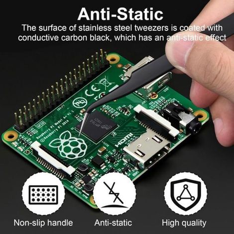 Kit 9 Pinces précision ESD inox électronique bijoux modélisme (1/5)