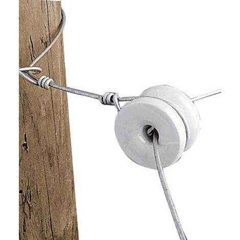 Isolatore per angoli 6 pezzi: Isolatore per angoli in porcellana tondo Gallagher per filo e corda 6 o 60 pezzi