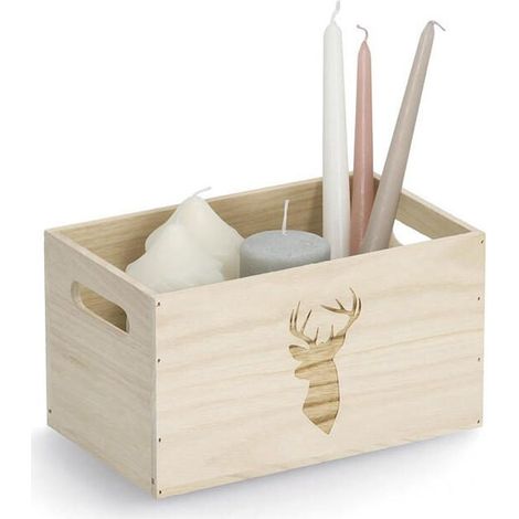 Boîte de rangement Zeller deer storage box motif cerf 25x15x14 cm