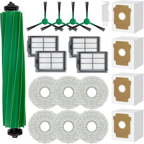 Kit di accessori per iRobot Roomba Plus 505 Combo/Plus 405 Combo. I ricambi includono 1 spazzola principale, 4 sacchetti per la polvere, 6 panni, 4 filtri HEPA e 4 spazzole laterali. (1/5)