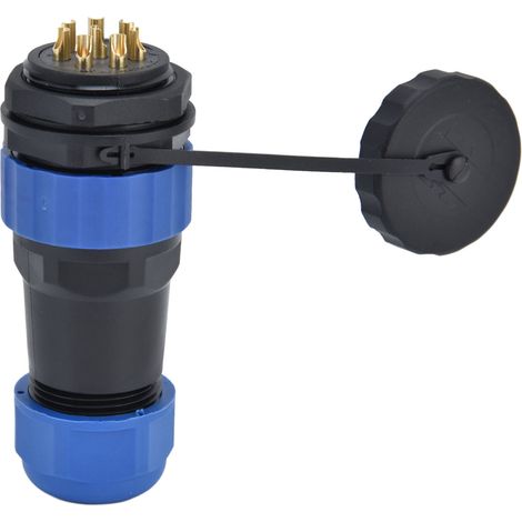 Connecteur Aviation Mâle Femelle Étanche IP68 SP28 Filetage Arrière Soudure 380V 25A 8 Broches (1/5)