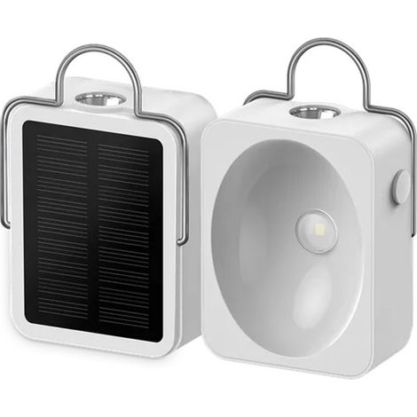 Lot de 2 lampes solaires intelligentes Oraimo pour extérieur, chargement solaire, 2 modes d'éclairage, fixation murale et sur pied, blanches (1/2)