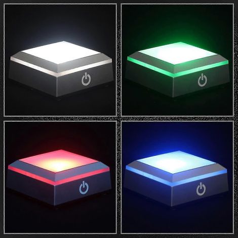 Socle lumineux LED pour présentoir avec interrupteur tactile sensible pour œuvres d'art en verre cristal 3D laser (1/3)