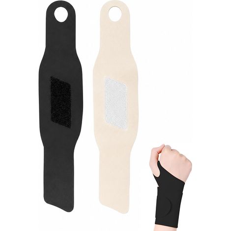 Attelle Poignet Sport Lot de 2 (1 Noir, 1 Beige) Bandage Poignet Réglable pour Soulagement Canal Carpien, Tendinite, Entorse - Maintien et Protège Poignet pour Fitness et Musculation (1/5)