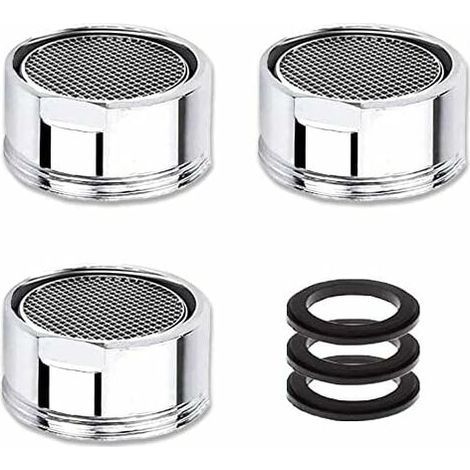 Mousseur Robinet M22/M21,5, 3 Pièces Aerateur Robinet Economie D'eau Avec Filtre en Acier Inoxydable, Aérateur de Filtre a Eau Robinet(21,5mm Filetage Mâle) (1/4)