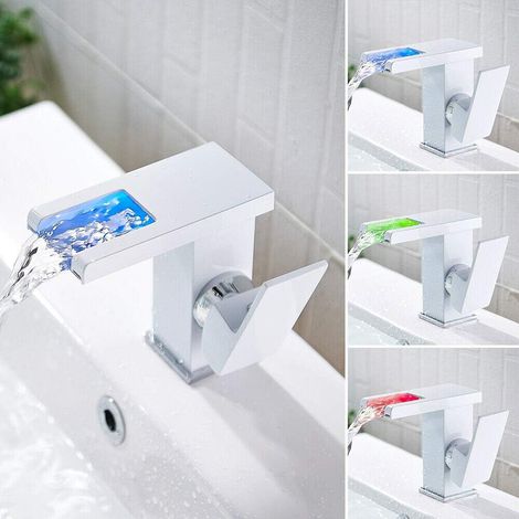 Robinet de lavabo blanc avec hauteur d'écoulement 100 mm Robinet mitigeur de salle de bain en laiton mitigeur avec tirette Robinet de salle de bain économe en eau pour invités, WC, salle de