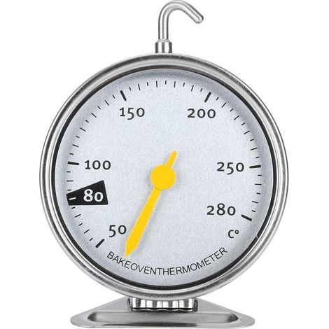 Thermomètre de four à cadran en acier inoxydable, mesure de température de cuisson 50-280°C avec crochet, outil de pâtisserie et cuisine, instrument de précision pour four et barbecue (1/5)