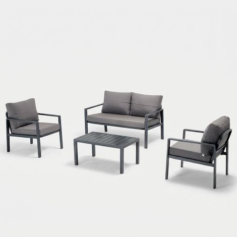 Metall-Gartensofa Siena mit Beistelltisch und Kissen (1/5)
