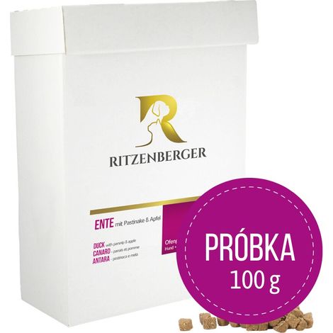 Anatra con pastinaca e mela per cani, campione 100 g  cibo al forno  Ritzenberger (1/2)