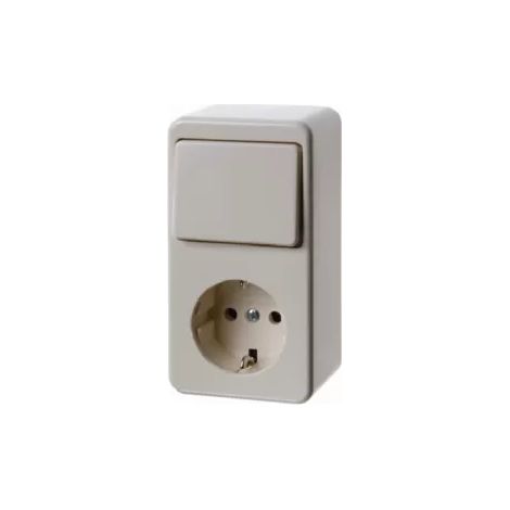Berker Steckdose-W-Scha. AP AT 10AX/250V weiß 479640 (1/2)