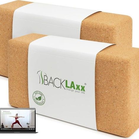 Blocs de yoga en liège - Blocs 100% naturels et durables - Blocs de yoga respectueux de la peau et fabriqués de manière écologique (1/4)