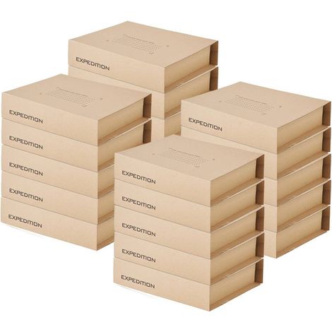 Pack and Move - Lot 20 Boîtes d'expédition - 31 x 25 x 7 cm - Taille M - Carton de livraison - Courrier, Envoi Postal, Cadeaux - Étui Expédition (1/5)