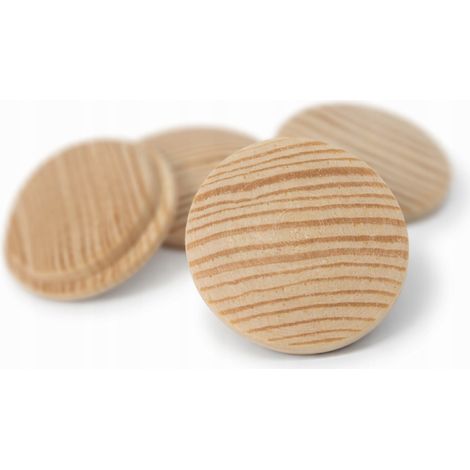 Lot de 25 bouchons bois pin Ø15 mm, cache-trous pour meubles, escaliers et garde-corps