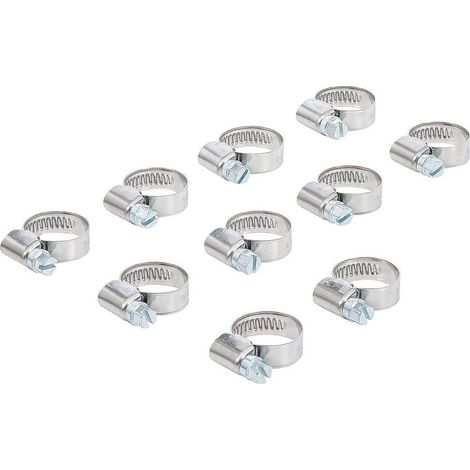 Colliers Inoxydables 12 x 20 mm - Lot de 10 pcs - Résistants et Durables, Acier - D-Work